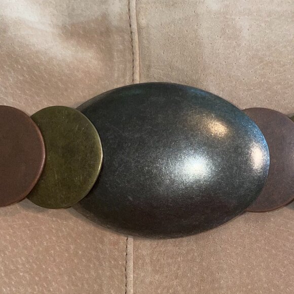 Vintage-Inspired Multi-Tone Disc Statement Belt - Picture 4 of 12